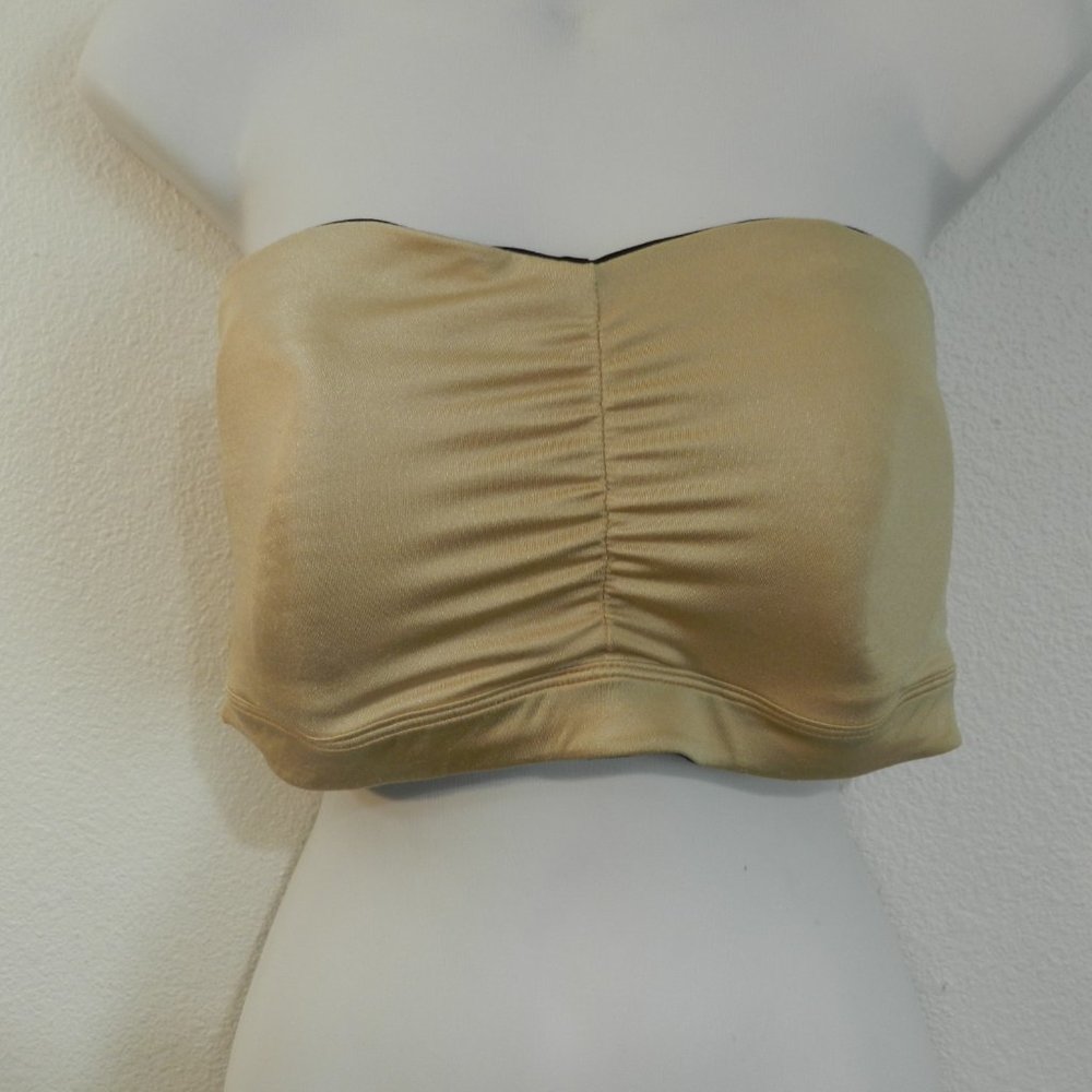 Sweet Nothings reversible black/tan bandeau strapless bra, size 38